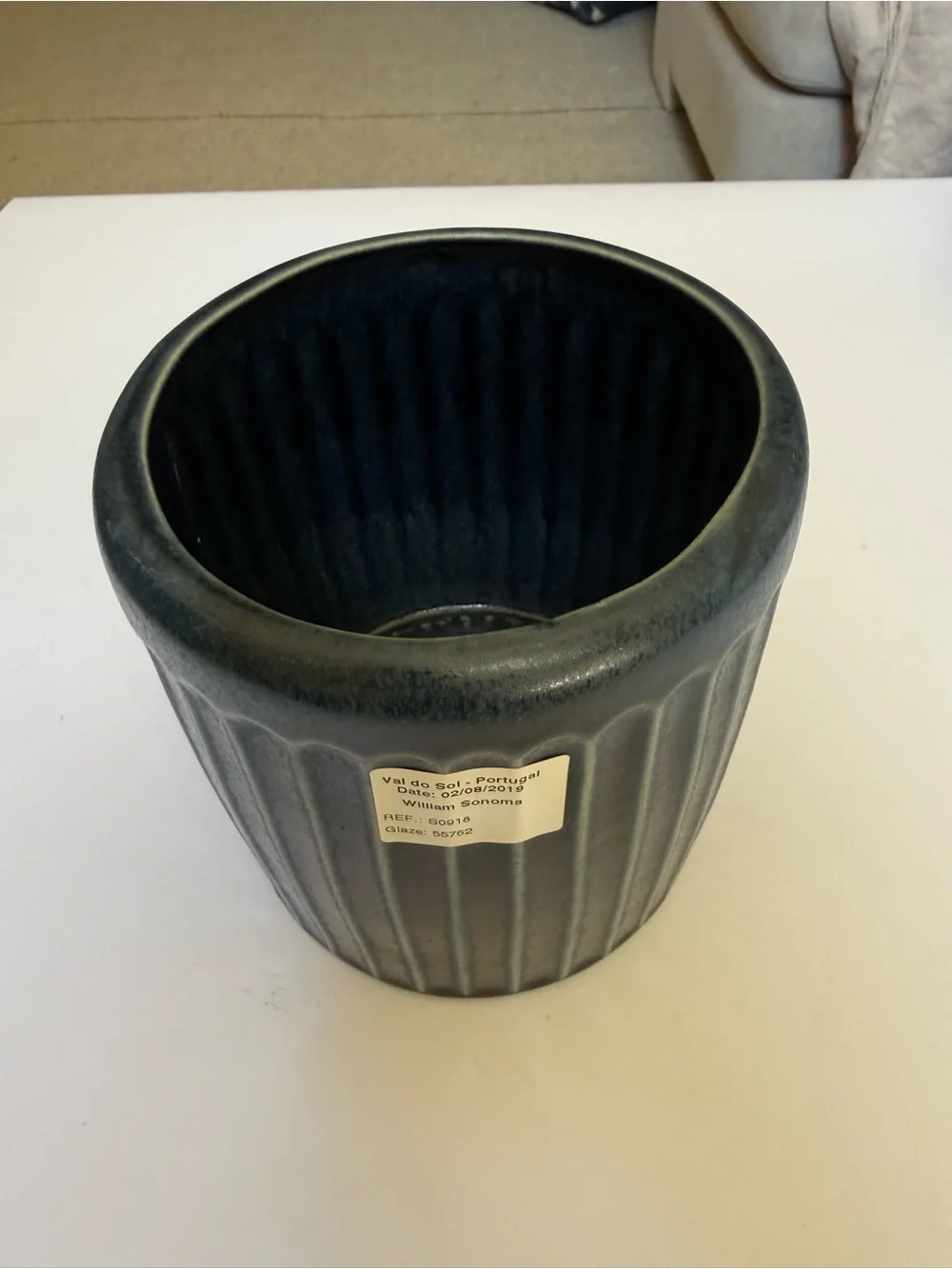 Williams Sonoma x Val do Sol navy blue planter